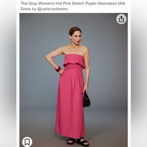 Carla Rockmore strapless hot pink maxi dress